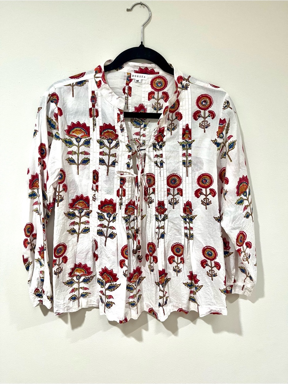 Dorsea brand floral block print blouse size Medium